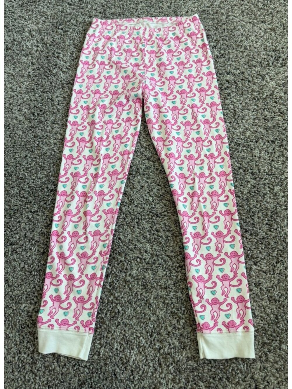 Roller Rabbit 100% Cotton Pink Monkey Pajama Pants Girl's Size 12